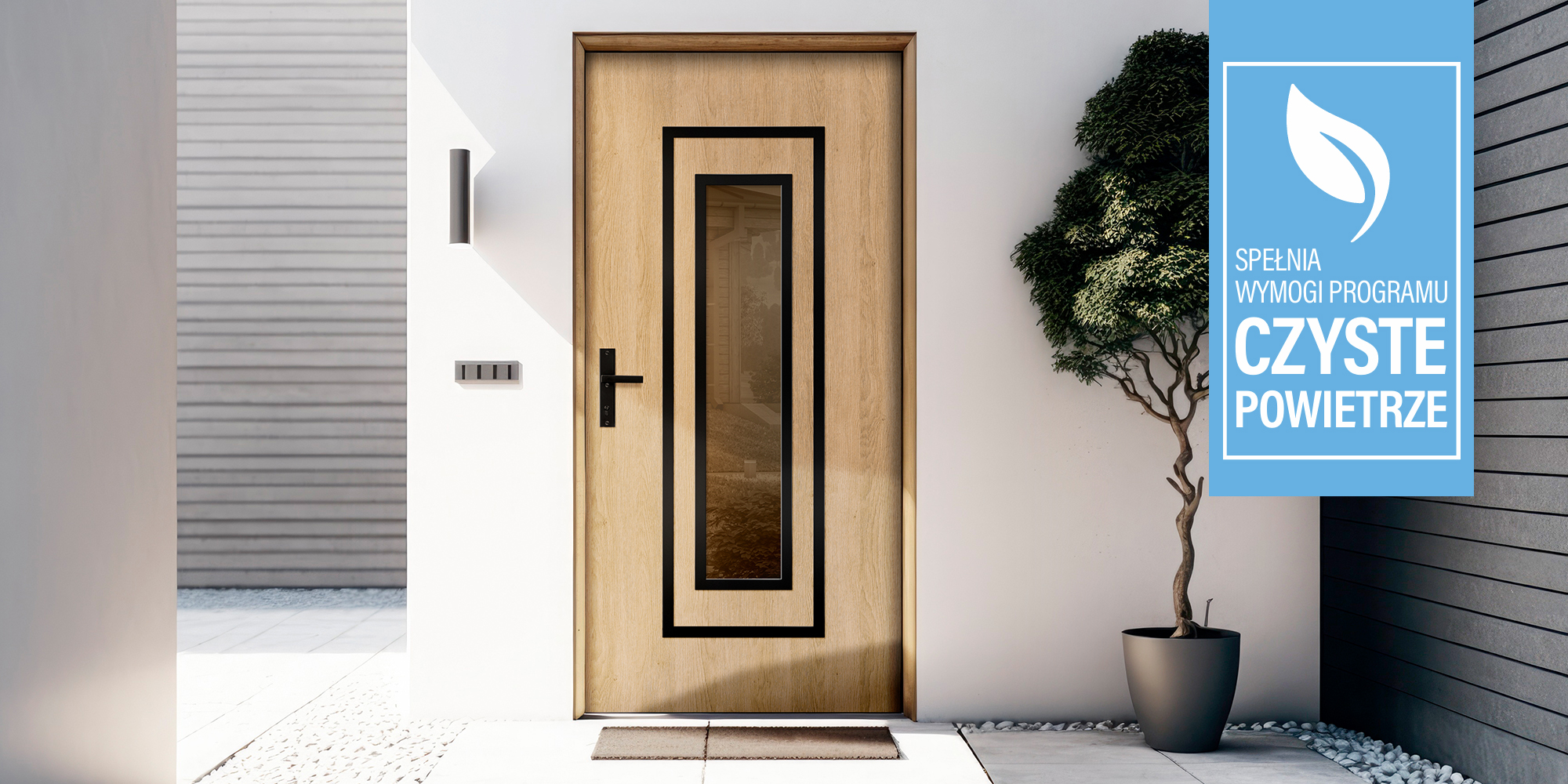 Drzwi zewnętrzne EBERN 1 w kolorze dąb surowy szyba brąz reflex